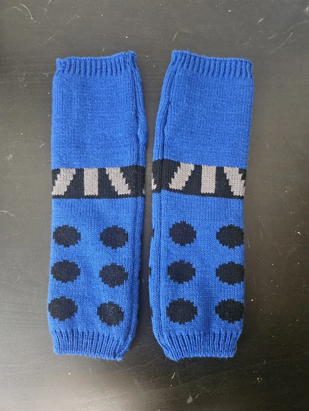 Dalek Knit Arm Warmers Blue /one size fits all